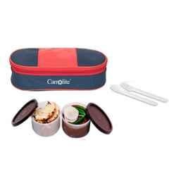 Carrolite 650ml Red & Brown Plastic Lunchbox, Brown_P-32 (Pack of 3)