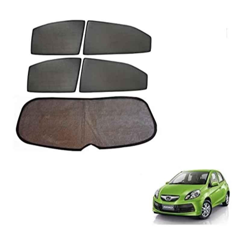 Kozdiko 5 Pcs Mesh Black Fixed Window & Rear Sun Shades Set for Honda Brio