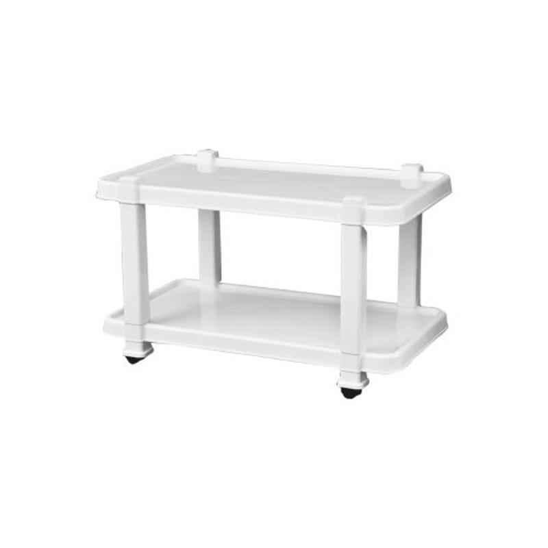 Italica Polypropylene White Table with Wheels, 9509