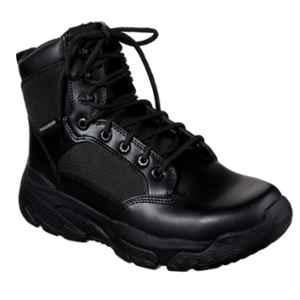 Skechers 77533 Leather without Steel Toe Black Tactical Work Safety Boots, Size: 9