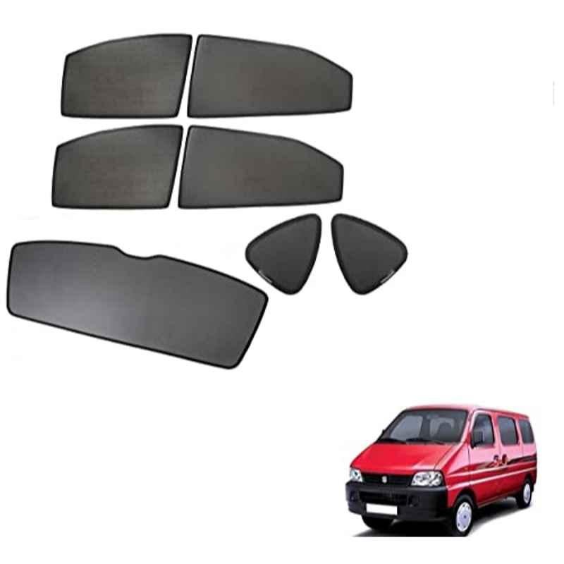 Kozdiko 5 Pcs Mesh Black Fixed Window & Rear Sun Shades Set for Maruti Suzuki Eeco