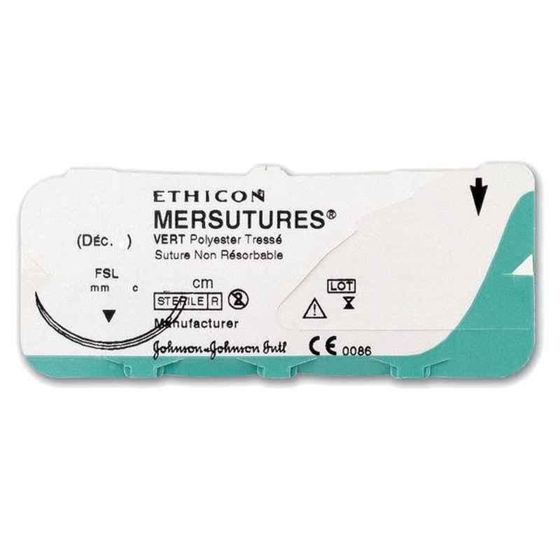 Ethicon NW4225 Mersutures 0 Chromic 3/8 Circle Round Body Suture, Size: 76 cm (Pack of 12)
