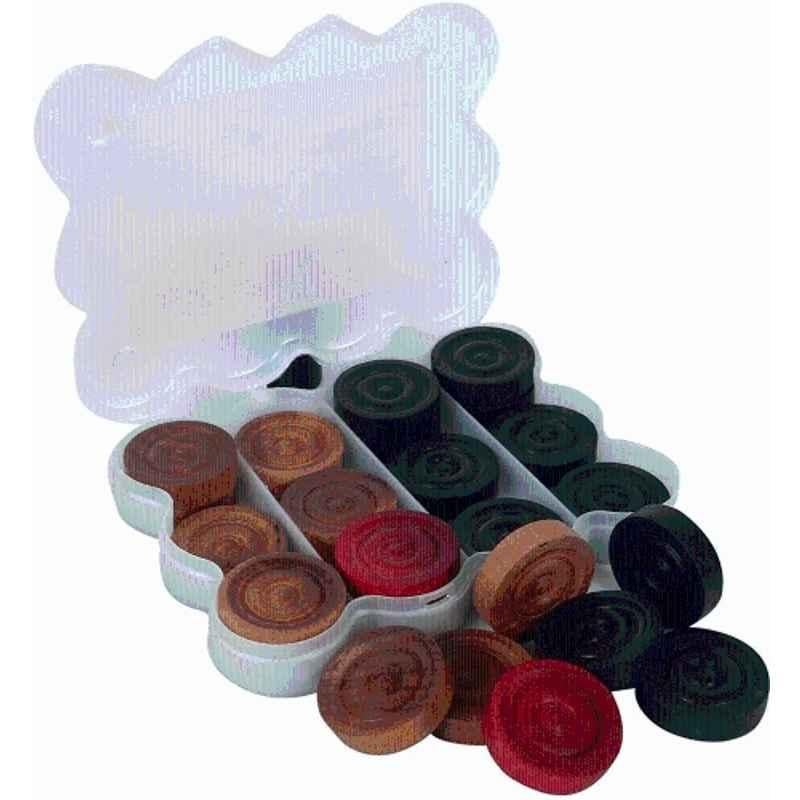 QUIT-X 3.18cm Wooden Top Grade A Solid Wood Tournament Carrom Coins (Pack of 24)