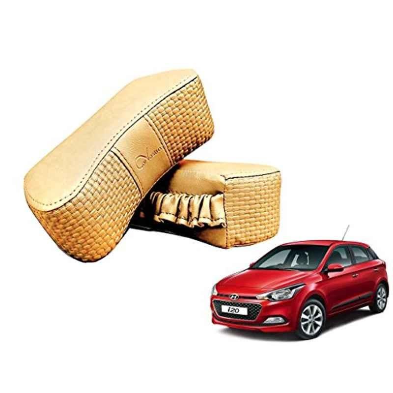 Kozdiko 2 Pcs Memory Foam Beige Luxurious Neck Rest Set for Hyundai i20 Elite, koz_41335