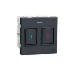 Schneider Electric Unica Pure 2 Module Volcanic Grey Motor Starter, UNSMTSTART2M_GY (Pack of 10)