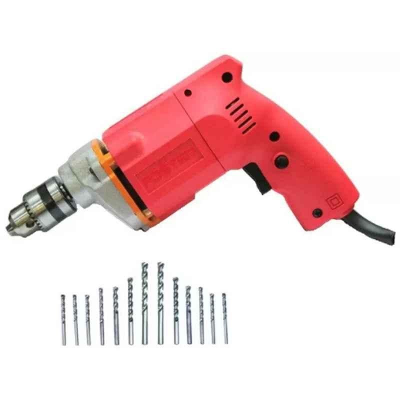 Foster FPD-010A 300W 2600rpm Red Impact Pistol Grip Drill with 10 Pcs Drill Bits