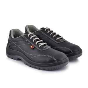Dyke Prime Impact+ Leather Steel Toe Black Work Safety Shoes, Size:8