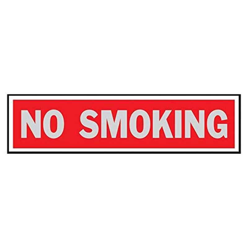 HY-KO 2x8 inch Aluminum Red No Smoking Sign