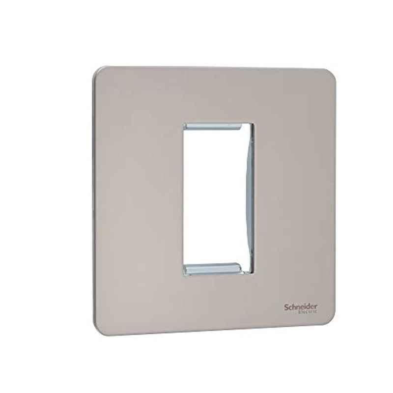 Schneider Nickel Pearl Nickel Ultimate Screwless Single Euro Modular Flat Plate, GU8450PN (Pack of 5)