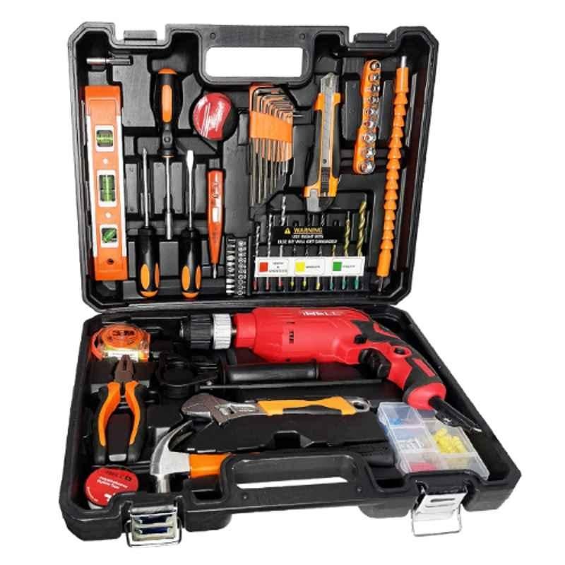 iBELL 13mm 650W Red Impact Drill Kit with Tool Box & 6 Months Warranty, IBL TD13-100