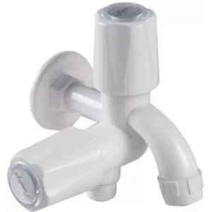 Prestige Continental Plastic White 2 Way Bib Cock