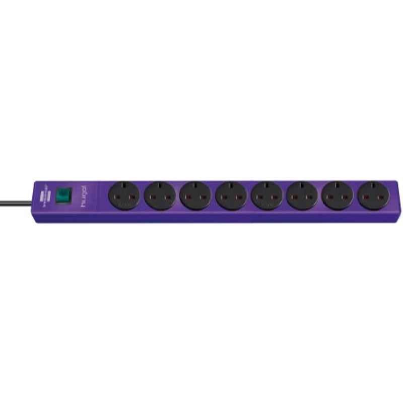 Brennenstuhl Hugo 8 Way 3m Violet Extension Socket, 1150613138