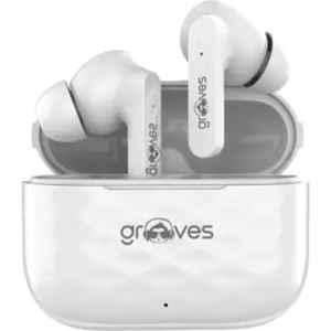 Grooves Infinity v5.3 White Low Latency Gaming Wireless Bluetooth Earbuds with Noise Cancellation & 6hr Playtime