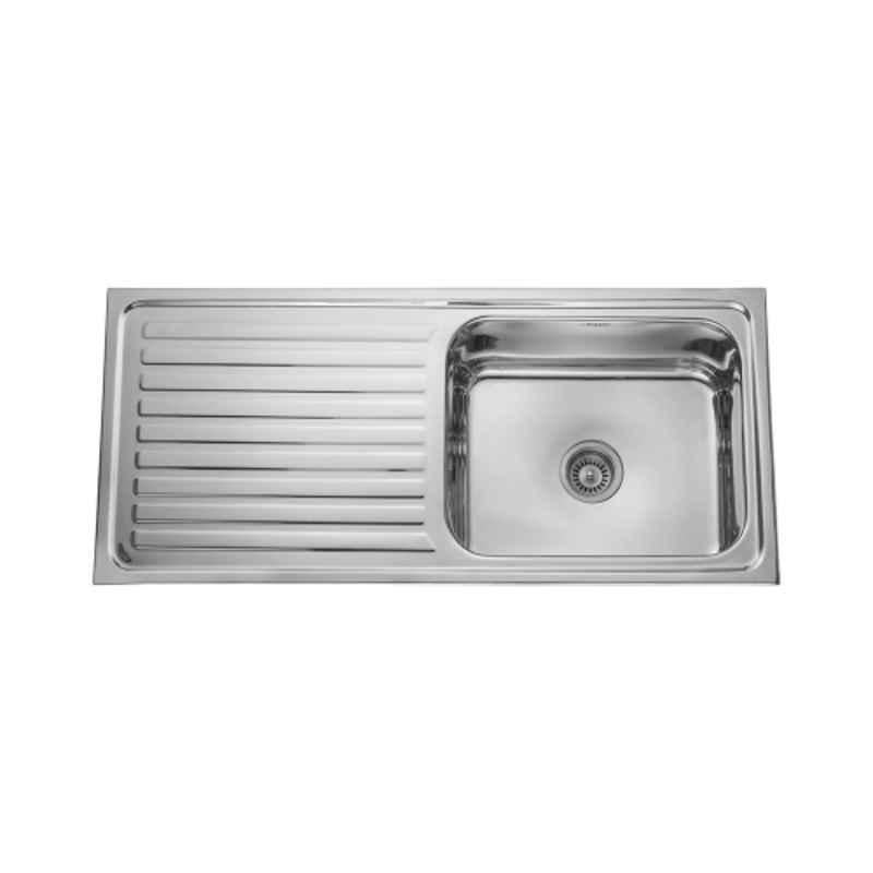 Neelkanth Die Pressed 1156x521mm Stainless Steel Single Bowl Gloss Kitchen Sink, NKR-DD-SBSD 4520 G