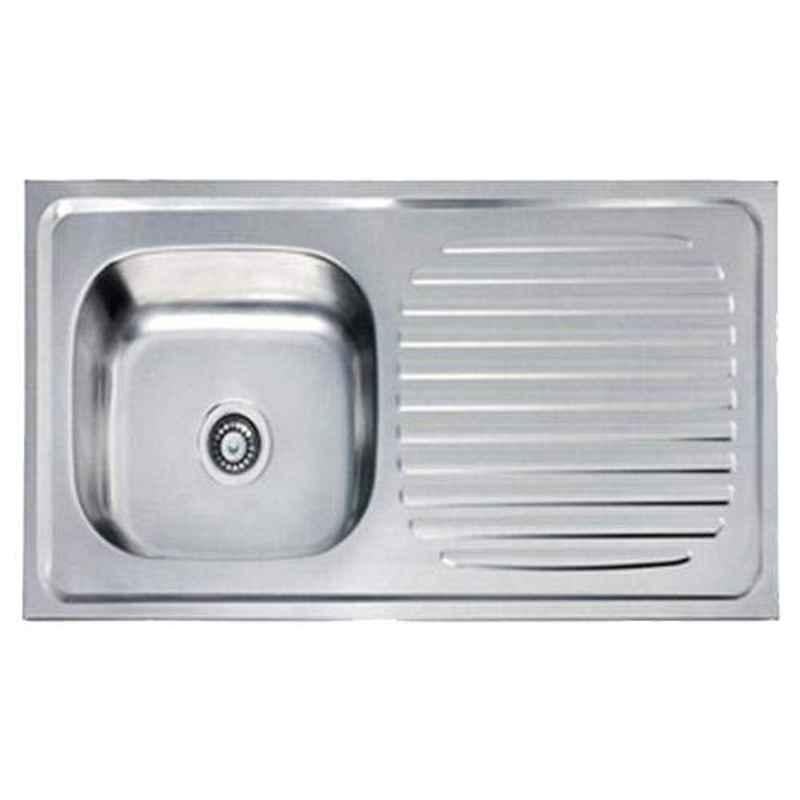 Crocodile 32x18x8 inch Single Bowl Stainless Steel Kitchen Sink with Drainboard