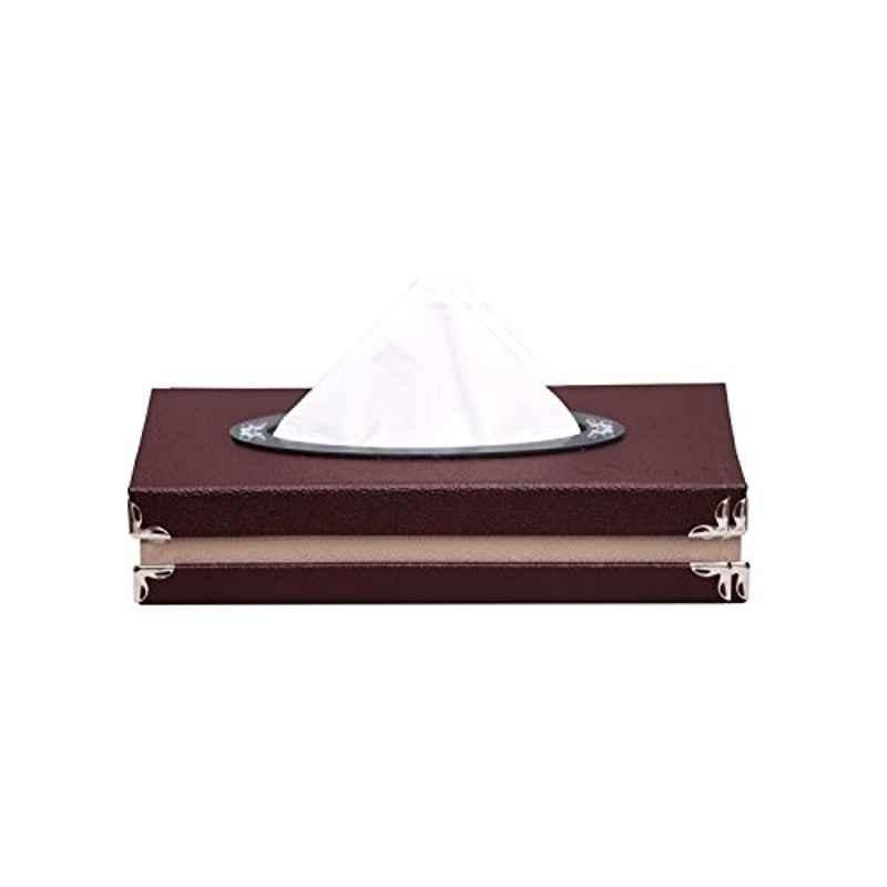 Kozdiko 100 Pulls PU Leather Brown Car Tissue Paper Box with 200 Sheets for Honda Brio
