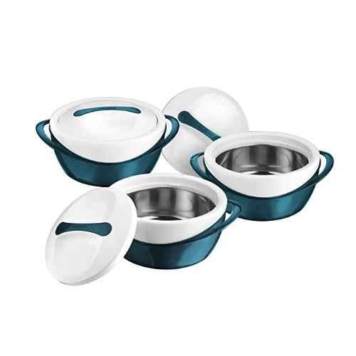 Pinnacle Thermoware 3-Pc Insulated Bowl with Lid Casserole Dish Set, Blue