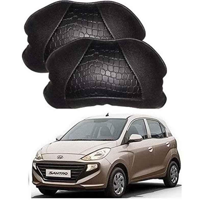 Kozdiko 2 Pcs Black Car Neck Rest Pillow Cushion Set for Hyundai Santro 2018