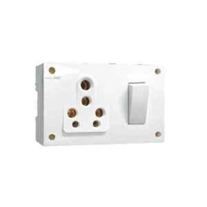 Gold Coast 6/16A Polycarbonate White Single Switch Socket Combined Box, 2138-WH