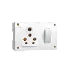 Gold Coast 6/16A Polycarbonate White Single Switch Socket Combined Box, 2138-WH