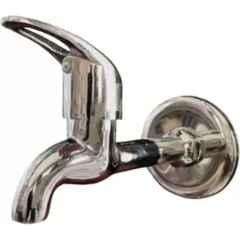 Senkiddpro Thumb Brass Chrome Finish Wall Mounted Long Body Tap with Flange
