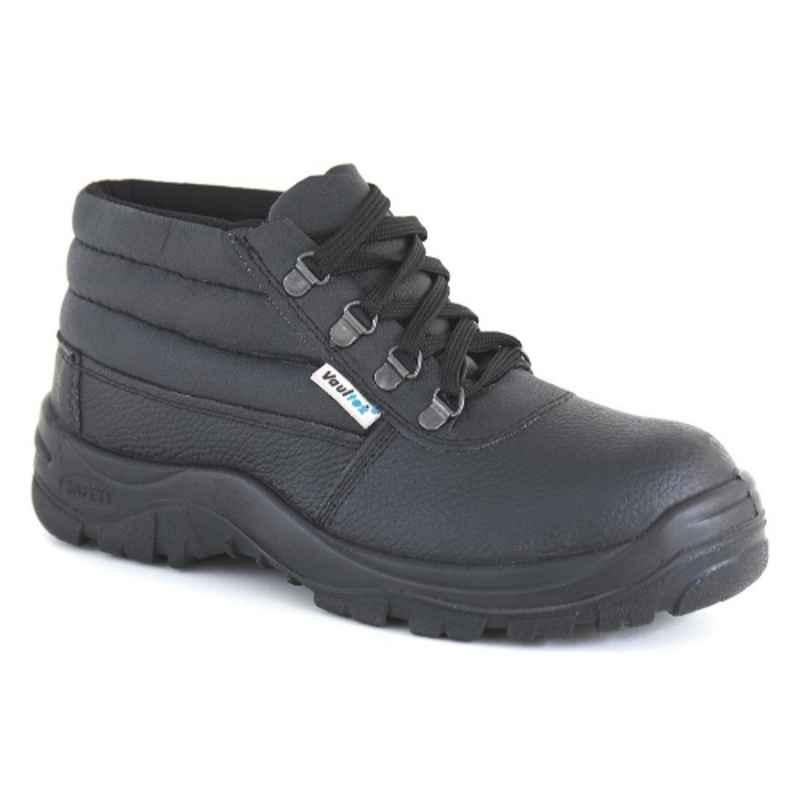 Vaultex MDU Leather Black Safety Shoes, Size: 41