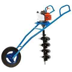 Kanak 63CC Trolley Type Earth Auger with Single Wheel & 8+12 inch Drill