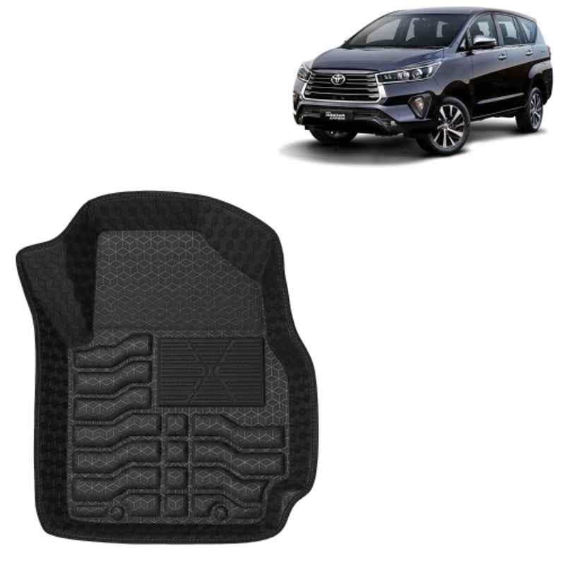 Kingsway 4 Pcs Premium 4.5D 100% Waterproof Tray Shape PVC Black Car Floor Mat Set for Toyota Innova Crysta Automatic 2021 Onwards All Model