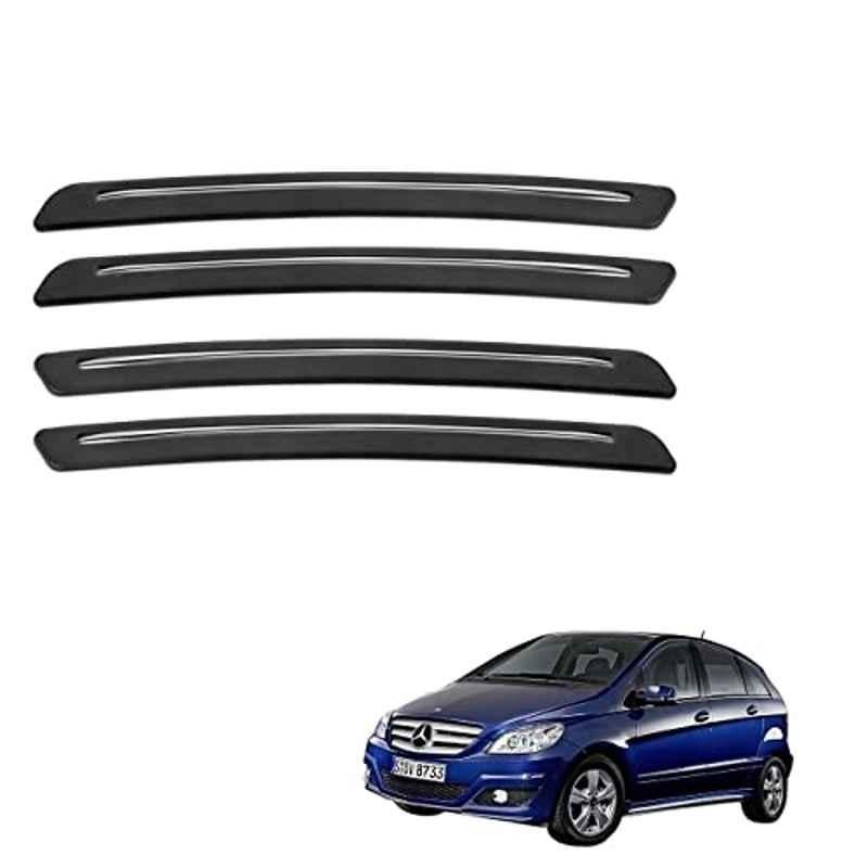 Kozdiko 4 Pcs Rubber Black Car Bumper Protector Set with Chrome Strip for Mercedes Benz B-Class Electric