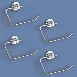Plantex Stainless Steel Bathroom Towel Holder/Hand Napkin Holder for Washbasin/Towel Hanger for Kitchen/Bathroom Accessories Chrome (Pack of 4)