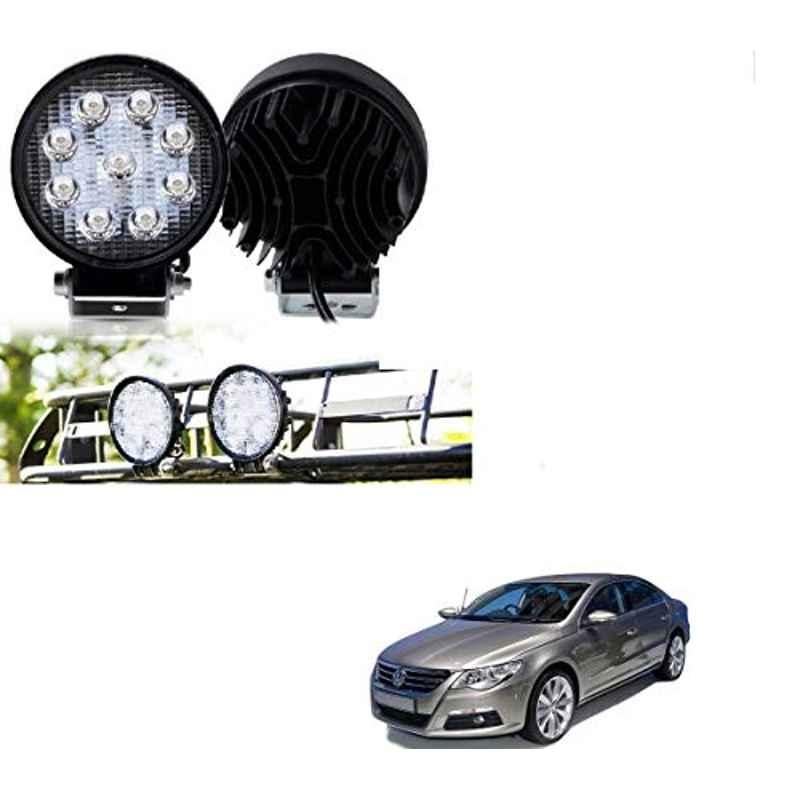 Kozdiko 2 Pcs 27W 4 inch 9 LED Waterproof Round White Fog Light Set with Mounting Brackets for Volkswagen Passat, kozd_20031