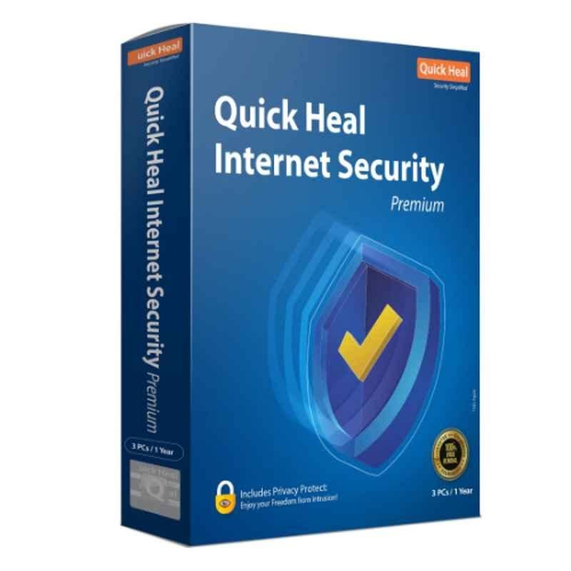 Quick Heal Internet Security Regular 3 Users 1 Year with CD/DVD