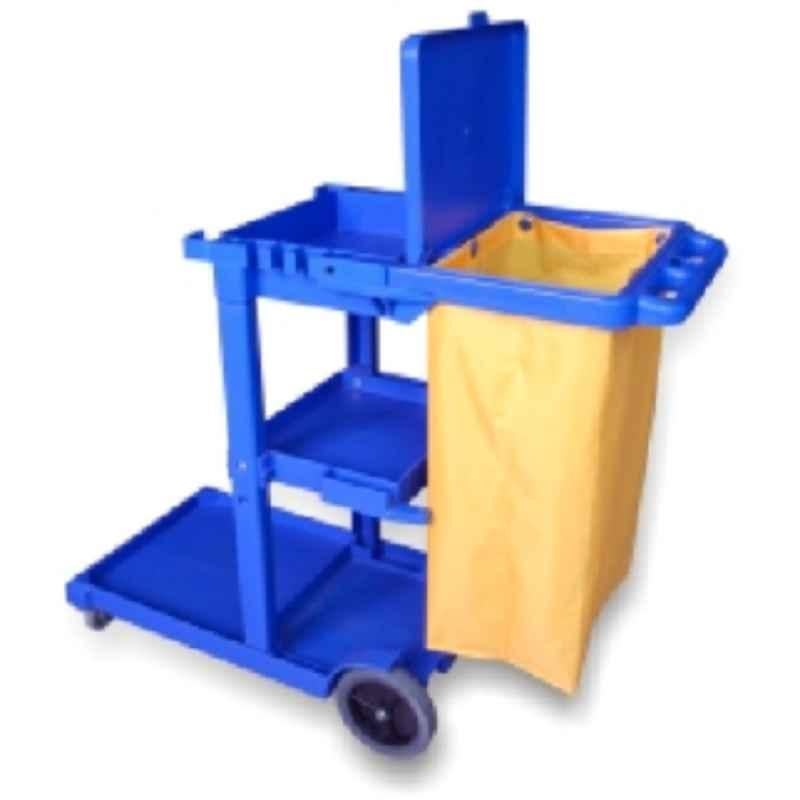 Baiyun 120x46x99.5cm Blue Janitor Cart with Cover, AF08170A
