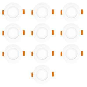 Fybros Zeno 3W Polycarbonate White Round LED Down Light for Bedroom & Living Room, FLS5841J (Pack of 10)