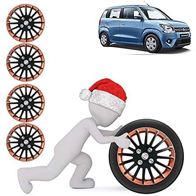 Auto Pearl 4 Pcs 14 inch ABS Copper & Black Car Wheel Cover Set for Maruti Suzuki WagonR 2019