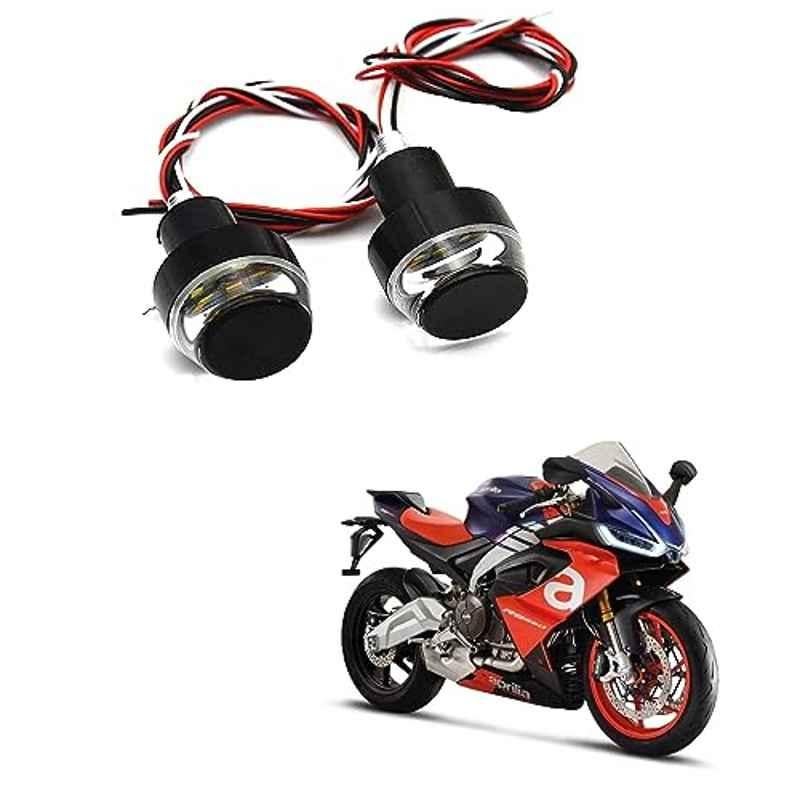Kozdiko 2 Pcs Dual Colour Motorcycle LED Indicator Turn Signal Handle Bar Light Set for Aprilia RS 660