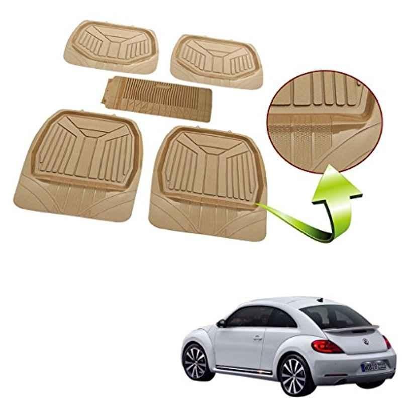 Kozdiko 5 Pcs Rubber Beige 3G Rubber Mat Set for Volkswagen Beetle