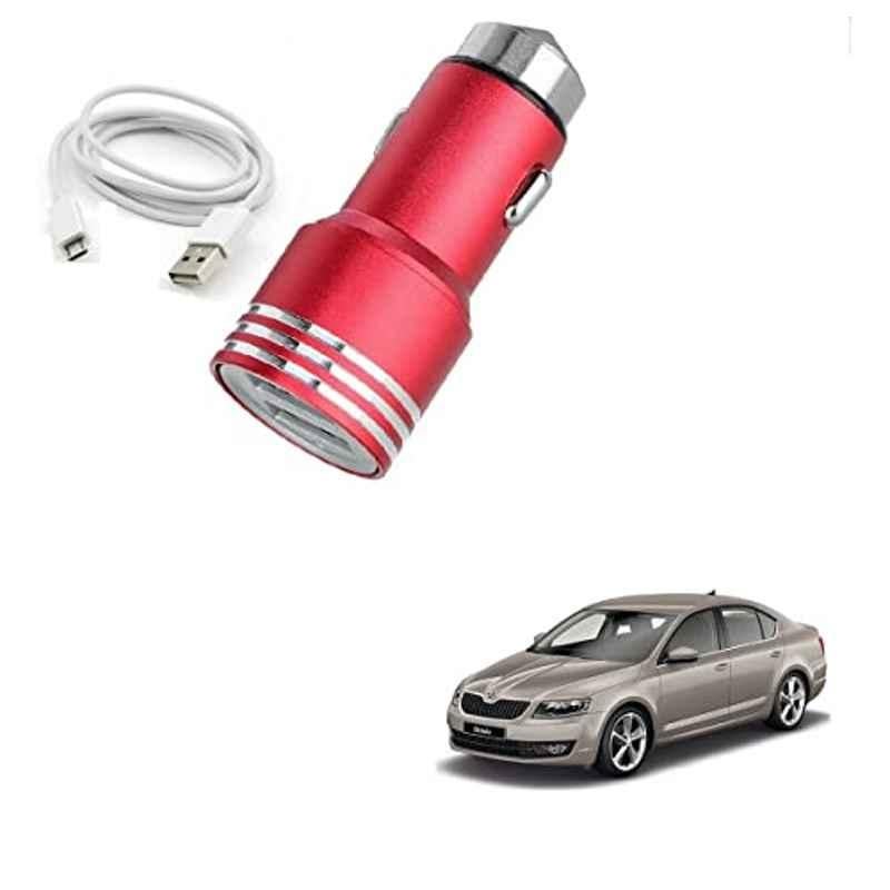 Kozdiko 3.1A Dual USB Car Charger with 1 Micro USB Cable for Skoda New Octavia (Dual013-Present)