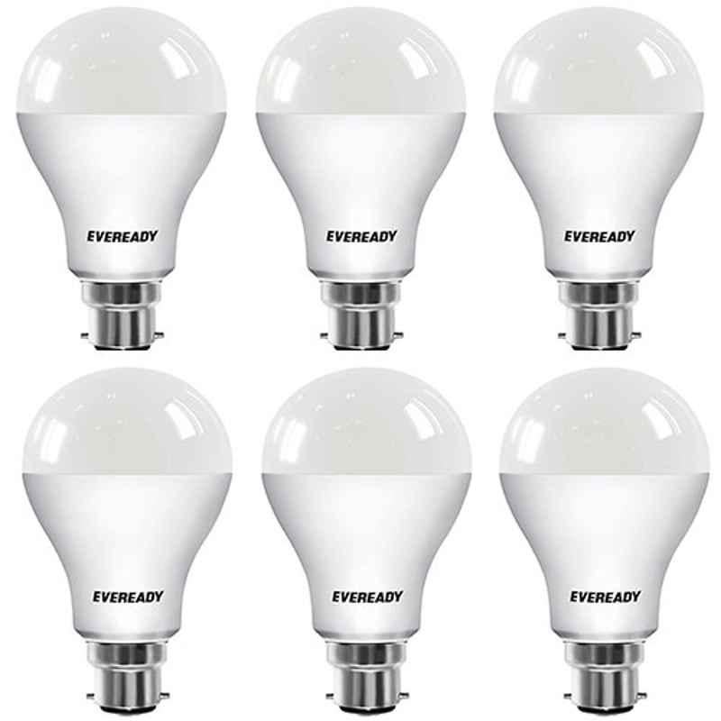 Eveready 12W 1200lm B22D Cool Day White Round LED Bulb (Pack of 6)