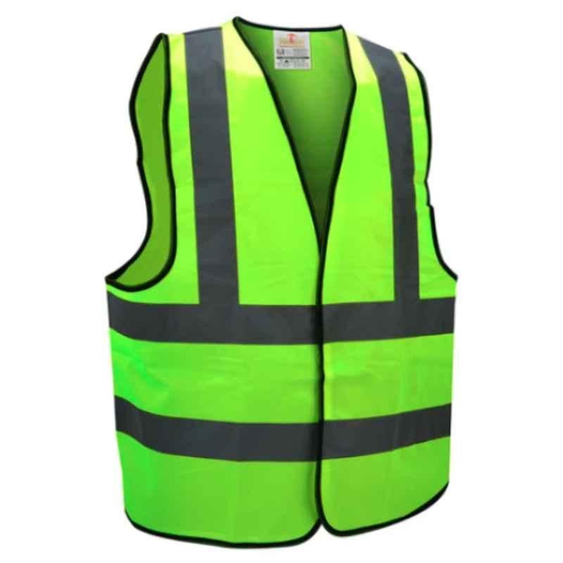 Empiral Star E108093001 Yellow Polyester Reflective High Visibility Knit Fabric Velcro Type Vest, Size: 4Xl