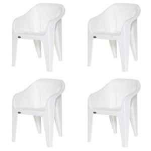 Supreme Futura Milky White Chairs With Arm (Pack Of 4)