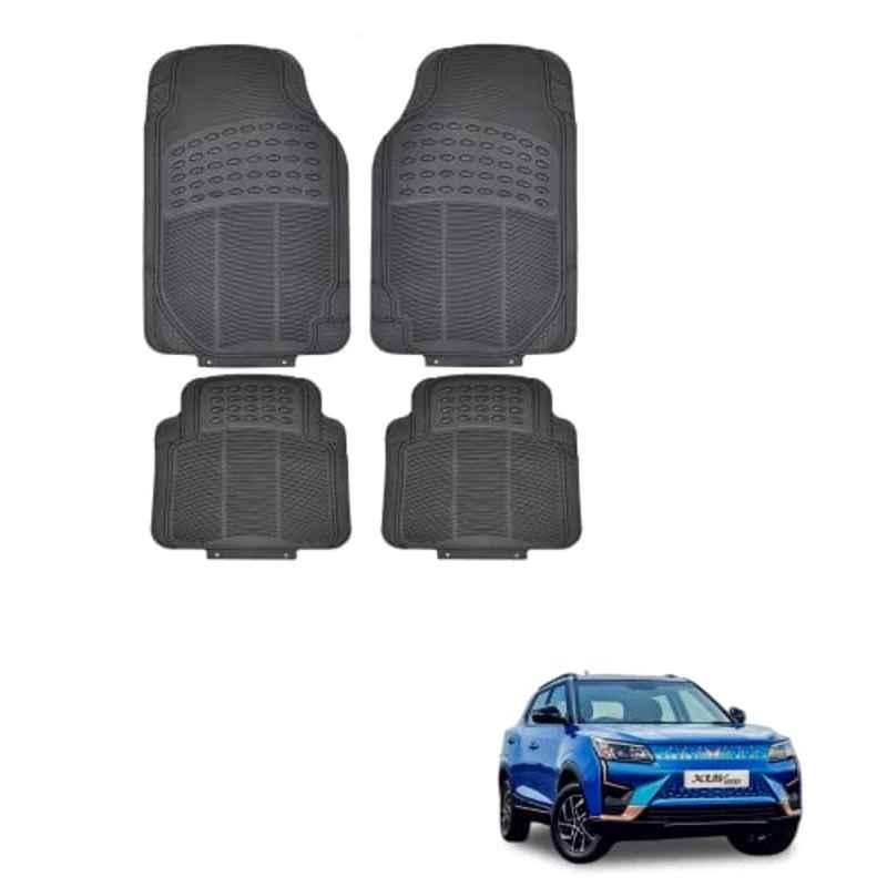 Kozdiko 4 Pcs Rubber Black Car Simple Floor Mat Set for Mahindra Xuv 400