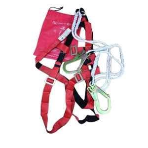Vin Cooper VC-16 Polyester Red Full Body Double Rope Safety Harness, VCFSH
