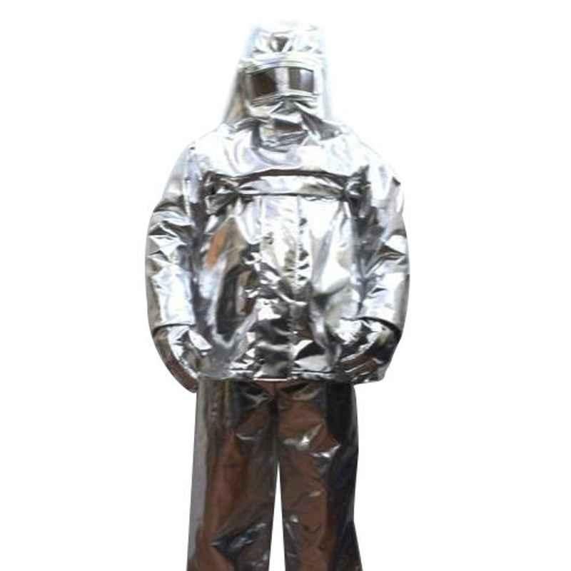 SSWW Free Size Silver Aluminized Fiber Glass & Kevlar Fabric Fire Proximity Suit