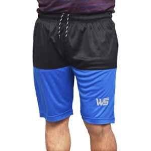 World Sports Polyester Royal Blue & Black Solid Sports Shorts for Men, SH2XL720BRB, Size: 2XL