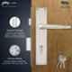 Godrej NEH 15 200mm 1CK Satin Steel Door Handle with Lock Set, 5986