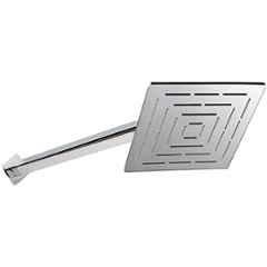 Zesta Amaze 4x4 inch Stainless Steel Silver Ultra Slim Rain Shower Head with 9 inch Arm
