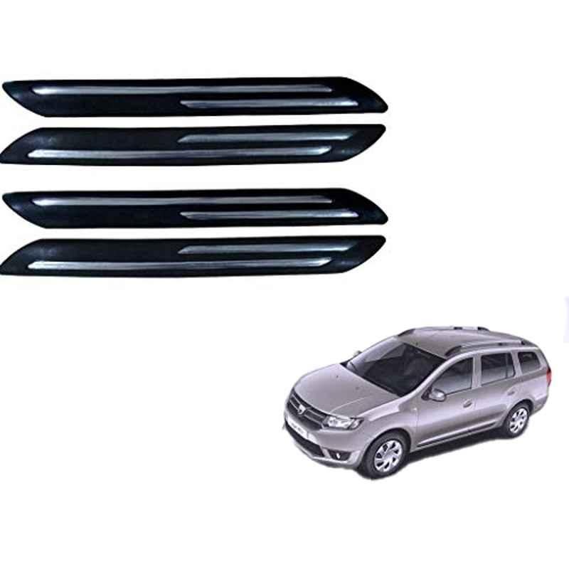 Kozdiko 4 Pcs Double Chrome Bumper Protector Black Set for Mahindra Logan