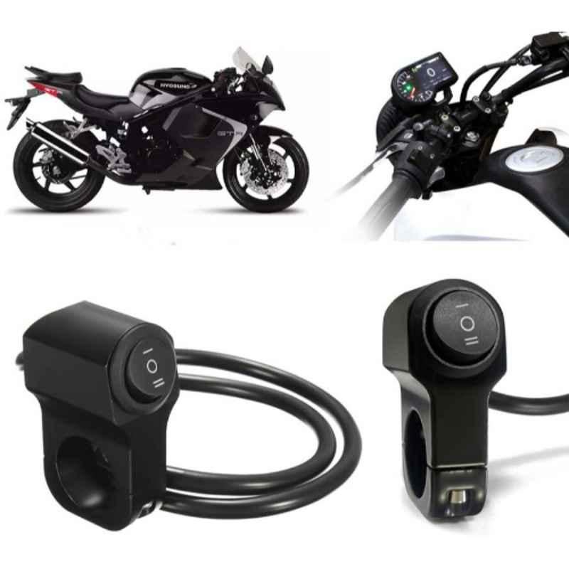 Auto Pearl 12V Aluminium Alloy Black Motorcycle Handlebar Headlight Switch for GT250R