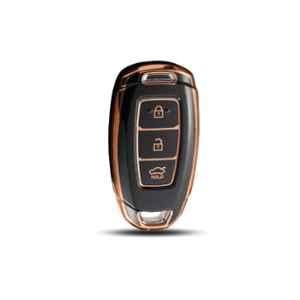 Flymaster Thermoplastic Polyurethane Black TPU Car Key Cover, BLACK-TPURKE-12